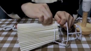 Lampu Tidur Aesthetic /Lampu Meja Vintage Classic Motif Kayu/Lampu Meja Minimalis Lampu Tidur Meja Korean retro pleated Vintage Lampu Decorative table lamp