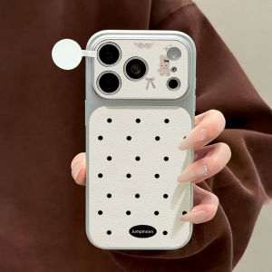 Ins Bear Polka Dots  Phone Case For iPhone 17 Pro Max 16 Pro 13 15 11 12 14 Shockproof Bumper Protective Soft Fundas Cover