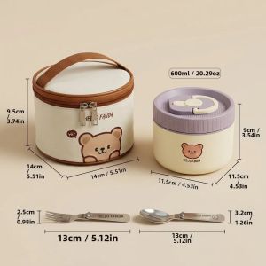 WORTHBUY | Hộp Cơm Trưa Bằng Thép Không Gỉ Cách Nhiệt Có Tay Cầm Và Nắp Hộp Cơm Tròn Dùng Được Trong Lò Vi Sóng Dành Cho Trẻ Em Và Người Lớn Hộp Đựng Thức Ăn Thân Thiện Với Môi Trường Cho Trường Học
