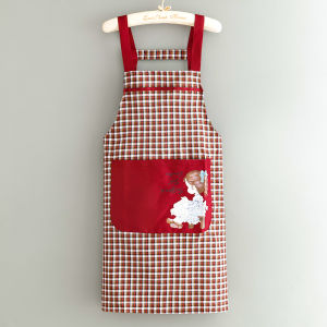 เสื้อกันเปื้อนครัวสไตล์เกาหลีสำหรับผู้หญิง ผ้าฝ้ายระบายอากาศได้ดี สายรัดบาง ป้องกันการเปื้อน สไตล์ใหม่ เสื้อคลุมทำงาน