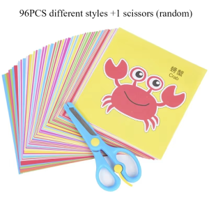 48/96Pcs Handmade Paper Cut Book Kids Craft Toys DIY Cartoon Scrapbooking Paper Art Toys Kids Learning Toys for Children Gifts