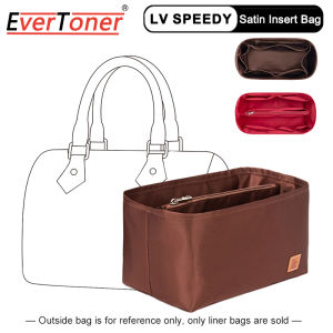 EverToner for SPEEDY Nano 16 20 25 30 35 Satin Insert Bag Organizer Women Makeup Handbag Shaper Storage Travel Inner Purse Portable Cosmetic Bags