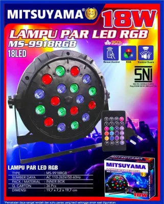 MITSUYAMA MS-9906RGB LAMPU SOROT PANGGUNG PAR LED RGB 6 LED + REMOTE 6W 6 WATT Bagus Kualitas Terjamin
