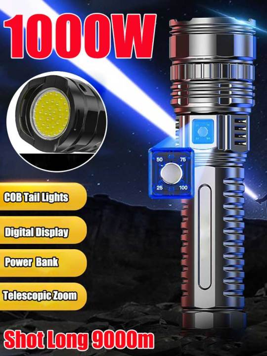 3000 Lumens Rechargeable Flashlight - Super Bright LED, USB Charging, 7 Modes, Zoomable, IPX6 Waterproof