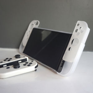 เคสป้องกันแบบแยกได้ Switch Oled แบบสองในหนึ่งพร้อมฐานชาร์จ ฝาป้องกันแบบแข็งบางใส PC ฝาป้องกันแบบแยกได้