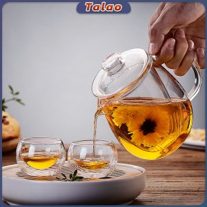 Glass Teapot Borosilicate Glass Clear Cup Kettle With Lid and Tea Infuser Tea Pot 500ml 600ml