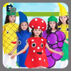 Fruit & Vegetable Cosplay Costumes for Kids - Strawberry Apple Pineapple Carrot Corn & Chili Pepper Party Outfits for Childrens Day & Halloween
