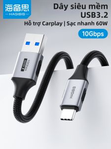 Hagibis | Dây Cáp Nạp Nhanh USB sang Type-C cho CarPlay 10Gbps