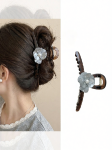 Korean Style Camellia Flower Acetate Shark Clip