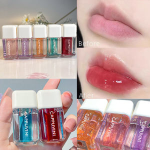 Cappuvini 4 Warna Lip Tint Anti Air Tahan Lama Lip Gloss Kristal Lipstik Bening / Lip Gloss Jelly Glitter Lip Gloss Bening Tahan Air / pelembab dan madu bibir cermin bergizi COD - 🌈Ninestar