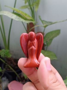 #JD082 Red Jasper | แจสเปอร์สีแดง ♥️ แกะสลักนางฟ้า angle หินธรรมชาติ ความสูง 4 cm