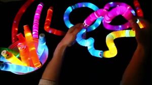 Luminous Pop Tube Fidget Toys Sensory For Anti Stress Plastic Bellows For Child Mainan Budak Mainan Kanak Kanak