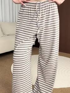 MANMI | Quần Dài Nữ Sọc Chân Rộng Thoáng Thun Tali Slimming