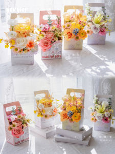 Mothers Day Floral Arrangement Handheld Box Spring Series Softness Packaging Box for Flower Cake Decoration And Floral Course