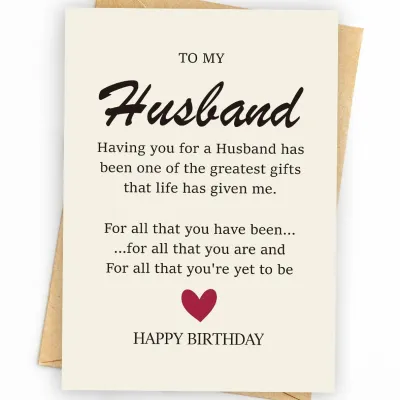 Fashionable Retro Style Birthday Greeting Cards Set for Husband Mens Birthday Decorations Fun Gift Idea in Envelope