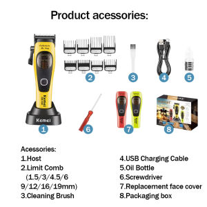 Kemei Electric Hair Trimmer Professional Hair Clippers Barber Hair Cutting Machine for Men KM-1920
