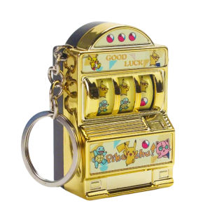 Potdemiel | Mini Slot Machine Pokemon Keyring Turnable Gacha Capsule Plated Color Pendant Kawaii Keychain Bag Accessory Child Party Gift