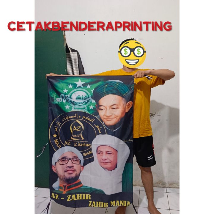 cetak bendera printing syekhermania azzahir zahir mania ukuran 120*80