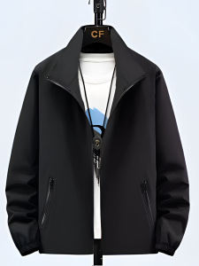 Casual Outwear Mens Spring and Autumn Extra Large Standing Collar plus Size Loose Mens Clothing Raccoon Spring Thin Hooded Jacket