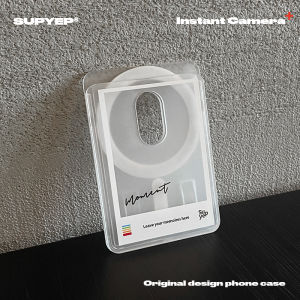 SUPYEP Instant Camera Transparent Mobile Phone Case Magnetic Card Holder Frosted Card Insertion Simple Ins Style for iPhone 16 pro Max Apple 15 pro 14