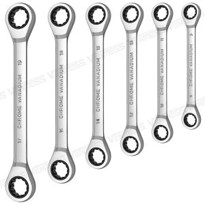 Double Box End Ratcheting Wrench setHeavy Duty Cr-V Box Ratchet Combination Wrenches Gear Spanner set with Rack Organizer