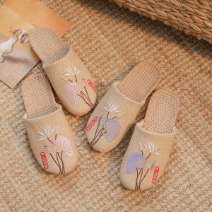 DIHUANTUO | Absorbent Comfortable Cotton Linen Slipper Padded Sole