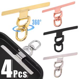 4Pcs 360 Rotating Phone Tether Tab Stainless Steel Patch Gasket Universal Anti-lost Lanyard Safety Connecter Mental Card