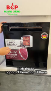 Hafele HDW-T5551B 538.21.340 – Máy rửa chén bát 10 bộ cao cấp 7 chế độ rửa đèn UV diệt khuẩn sấy Turbo Air Pro tiết kiệm điện nước hoạt động êm ái