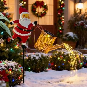 Solar Santa Claus Kettle Lights Garden Lawn Christmas Lights Kettle Ground Lamp Solar Night Lights Outdoor Decoration