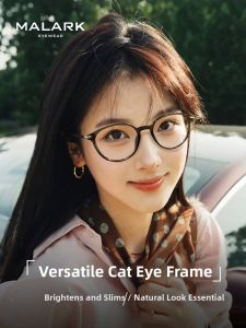 MALARK | Lightweight Cat-Eye Glasses Frame for Women Black Frame