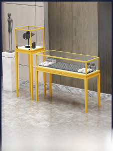 High End Display Cabinet Gold Silver Jewelry Eyewear Counter Glass Showcase Multi Functional Mobile Iron Material Exhibiton Case