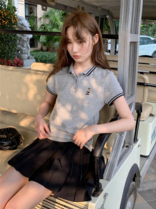 NIHAOKANONG | Áo Thun Polo Có Sọc Đối Lập Và Thêu