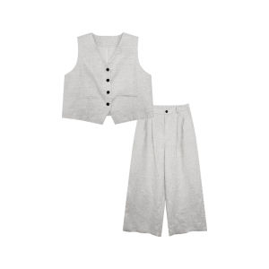 Slimming V-Neck Tank Top & Loose Trousers Set