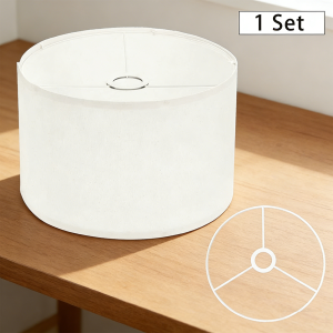 Linen Drum Lamp Shade for Table Lamps & Floor Lamp Easy Assembly Fabric Lampshade Soft Diffused Light for Living Room Bedroom