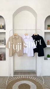 FUJI SHIRT - FLOTTILICIOUS / baju wanita kerja / korean style / atasan wanita crop / kemeja pendek / fashion outfit kekinian / tangan pendek / non hijab / katun paris