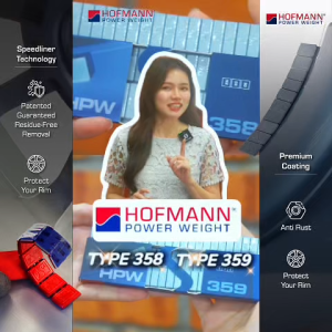 HOFMANN Type 358/359 Original Series Zinc Adhesive Wheel Balancing Weight [24 x 25g x 4strips]