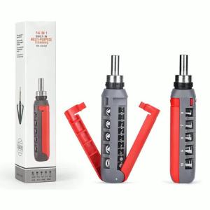 14 in 1 Ratchet Screwdriver Kit Multi-Angle Bit Set Cr-V Steel for Auto Mechanics Heavy-Duty Car Repair Professional Toolbox Ess