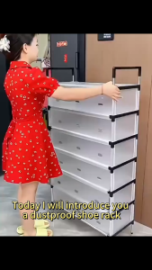 3-7 layer Dustproof Shoe Rack with Cover Stainless Steel Shoe Rack Shoe Cabinet Suitable for Indoor and Outdoor Storage