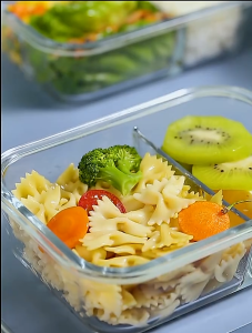 YHOME Kotak Bekal Makan Kaca Tahan Panas Transparan Glass Bento Lunch Box KHM H416