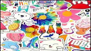 (🇸🇬 Local seller)Holographic Shiny Stickers Cute Animal Stickers Kawaii Stickers for Girls Teens Kids Stickers Perfect for Crafting and Decoration