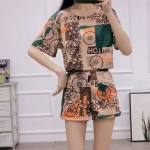 Fashion Korean Version Age Reducing Shorts Set for Womens Summer Wide Leg Pants Casual Two-piece Set