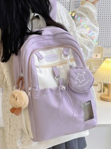 Adorable Large Capacity School Bag for Girls College Style Dual Shoulder Backpack Suitable for Junior And High School Students
