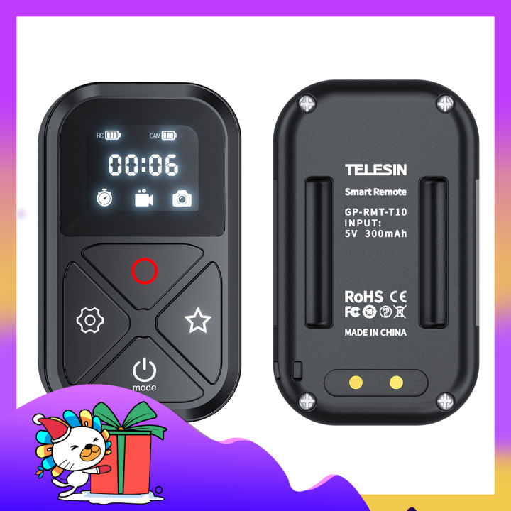 TELESIN GP-RMT-T10 Waterproof Smart BT Wireless Remote Control with LED ...