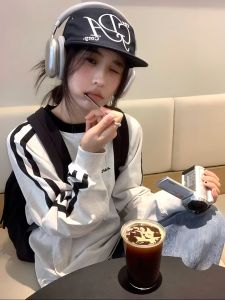 South Korea Bloggers Same Style GDA Letter Embroider Niche Style Flat Brim Female Face-Looking Small Beauty Style Street Hip-Hop Skateboard Hat Tide