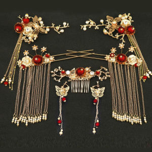 ❤现货高品质❤Wedding Headdress秀禾服头饰凤冠饰品新娘古风结婚中式敬酒服古装发饰配饰宫廷汉服❤ High quality in stock ❤ Wedding Headdress Showing Hee Clothes Headwear Phoenix Crown Jewelry Brides Ancient Wedding Chinese Salutation Dress Ancient Hair Accessories Court Hanfu