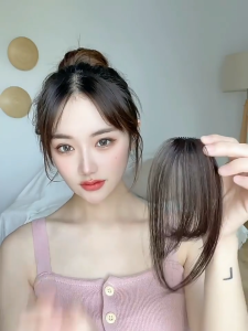 [พร้อมส่งออก] วิกผมหน้าม้าที่มองไม่เห็นธรรมชาติสําหรับผู้หญิงวิกผมสังเคราะห์ไร้รอยต่อเหมือนจริง