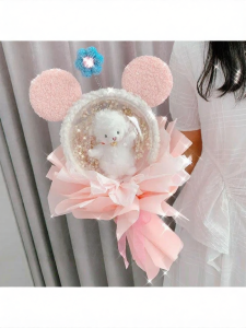 FENGHONGTAO | Graduation & Birthday Gift Sheep Shaped Babys Breath Flower Bouquet