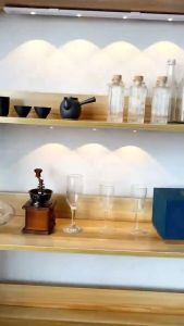 【Malay Stock】LED Rechargeable Cabinet Light Human Body Sensor Lamp Wireless 3-Color Cat Eye Light Bedroom Clothes Kitchen Light