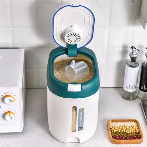 10kg Rice Dispenser Rice Storage Box Nano Barrel Insect-proof Moisture-proof Sealed Grain Container