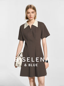 BEIQIANI | Retro School Waist Cinching Slimming Dress Spliced Collar Short Style